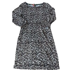 Tommy Bahama Women’s Darcy Cats Meow Shift Dress Large 3/4 Sleeves Animal Print